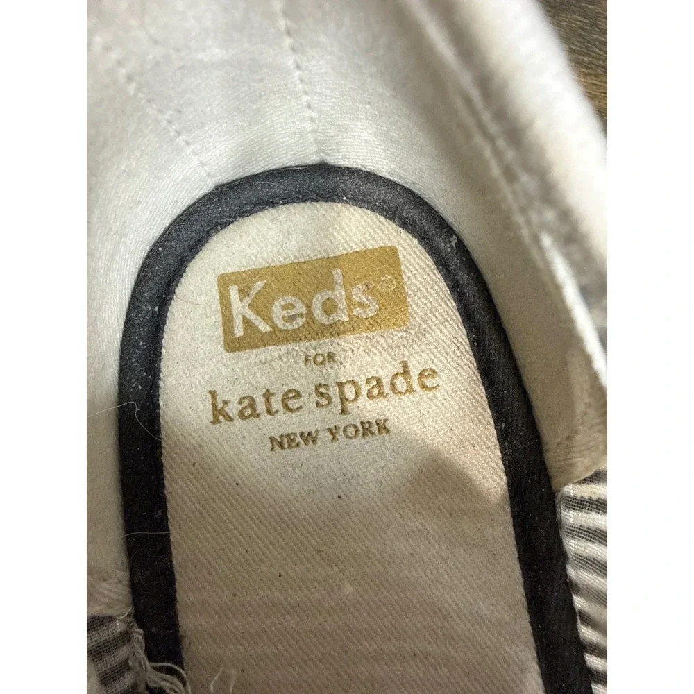 Kate Spade Keds Triple Deck Sneakers Black White Striped Platform Shoes Womens 9